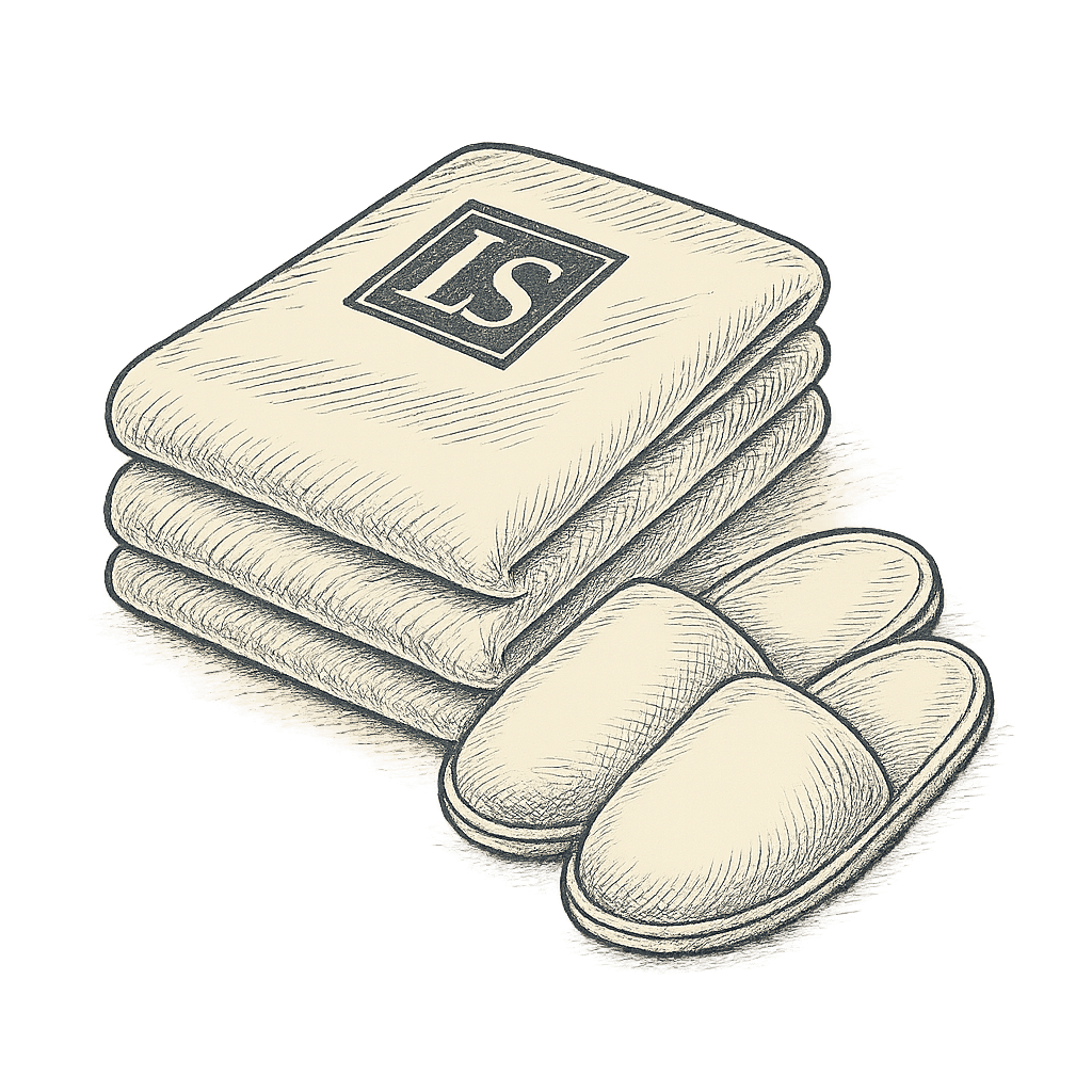 Nécessaire de toilettes (Serviettes, shampoing, gel douche…)